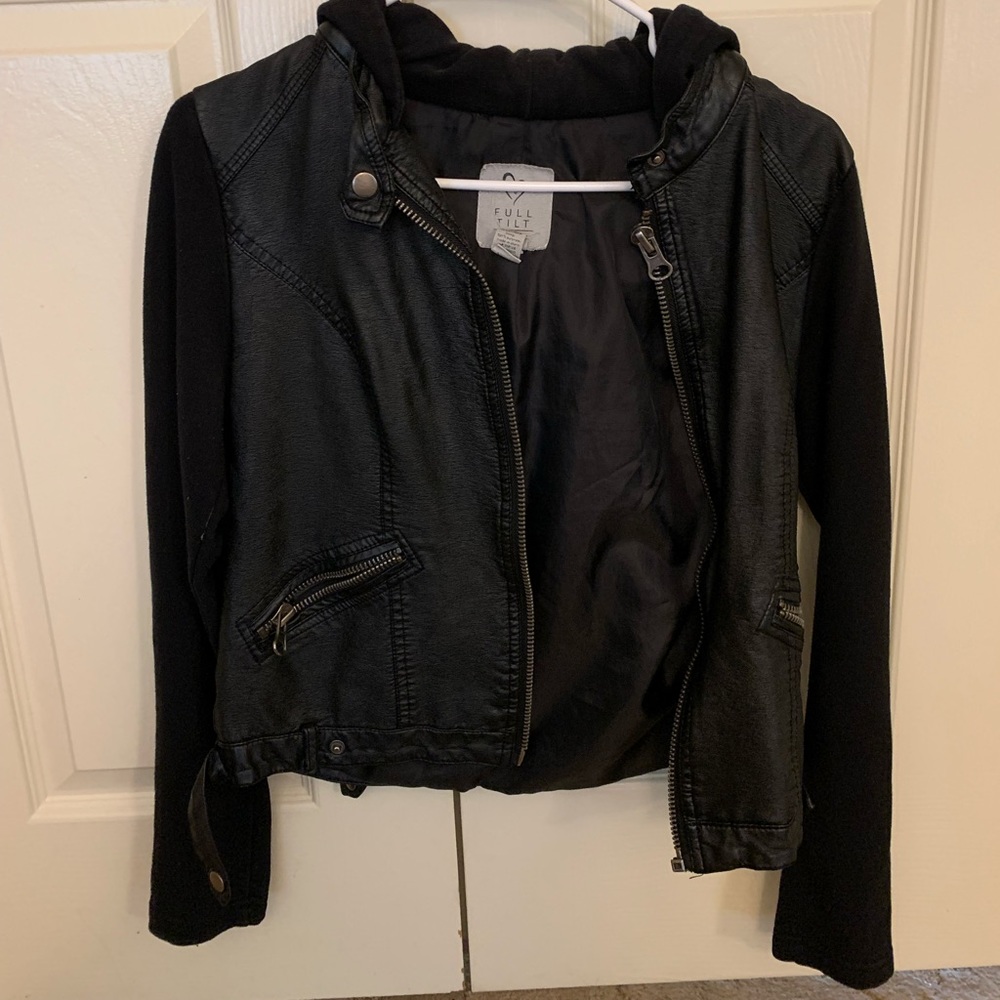Leather hoodie